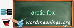 WordMeaning blackboard for arctic fox